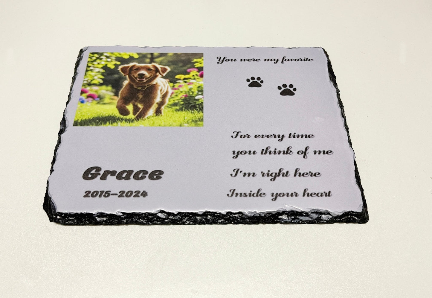 Personalized Pet Memorial Stone - Granite - Have Your Pets Picture